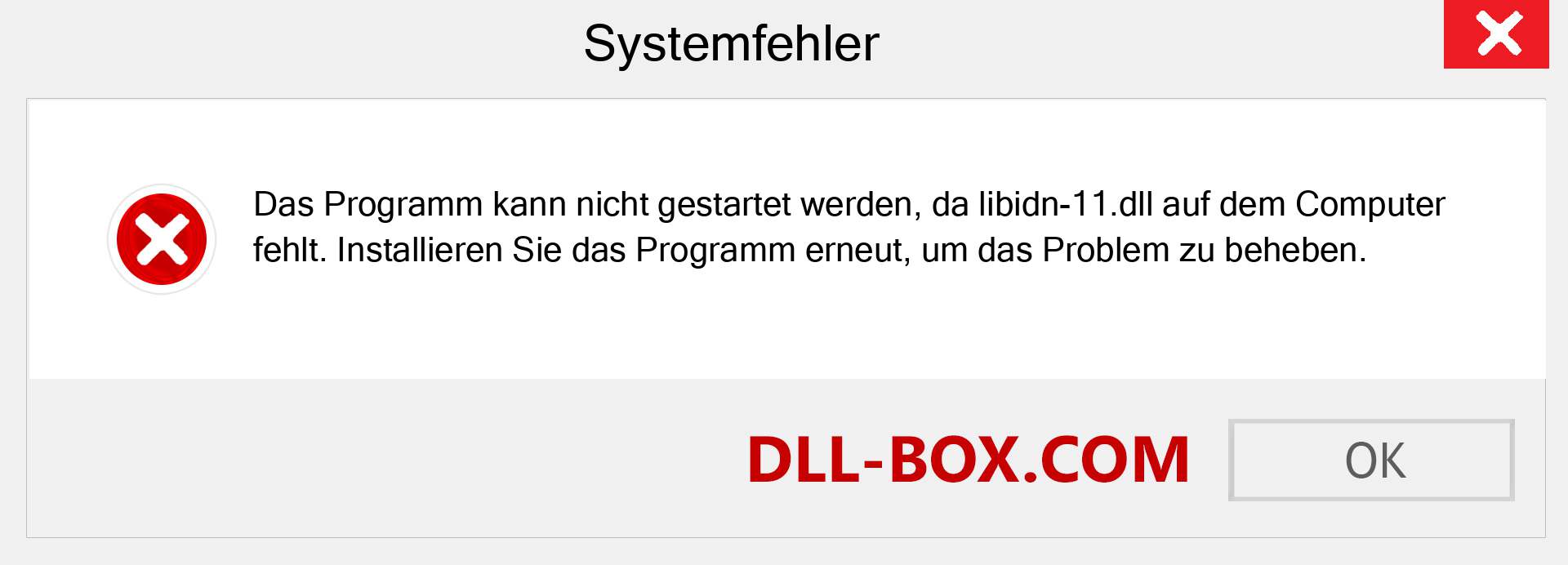 libidn-11.dll-Datei fehlt?. Download für Windows 7, 8, 10 - Fix libidn-11 dll Missing Error unter Windows, Fotos, Bildern